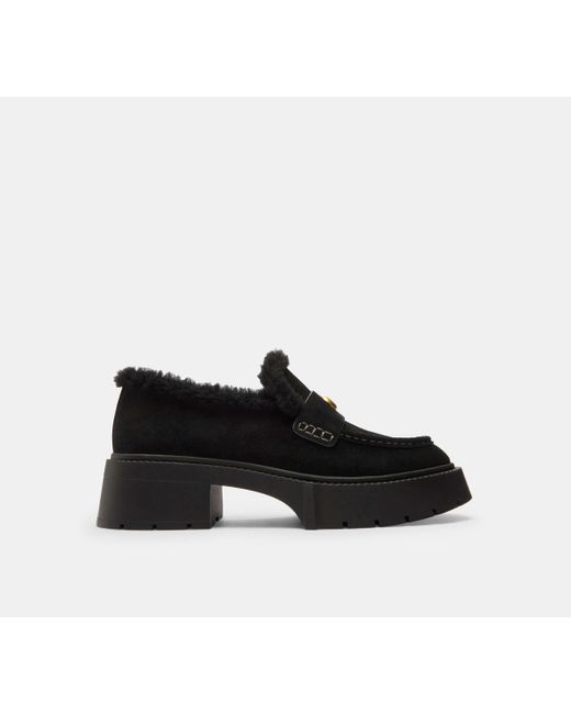 COACH Black Leah Platform Loafer