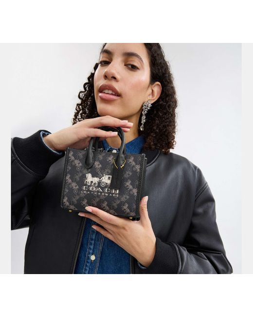 COACH Black Ace Tote Bag 17 With Print