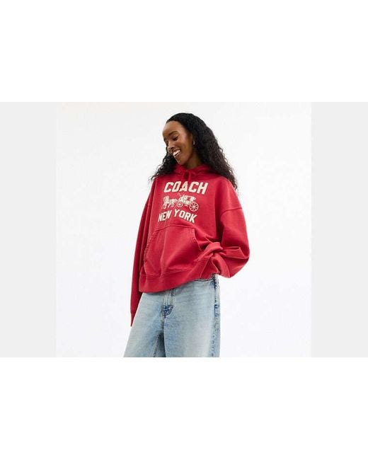 COACH Red Horse And Carriage Hoodie