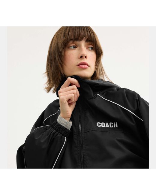 COACH Black Windbreaker In Recycled Polyester
