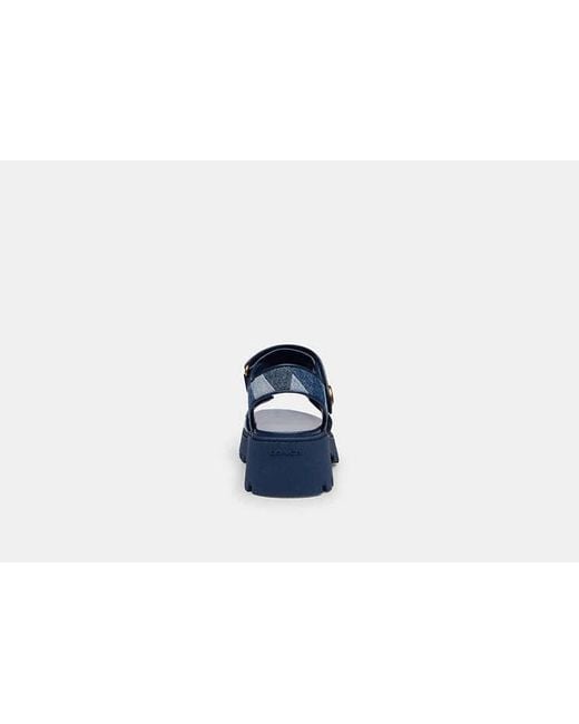 Sandales À Plateforme Brynn Avec Patchwork En Pour Femmes, Taille COACH en coloris Blue