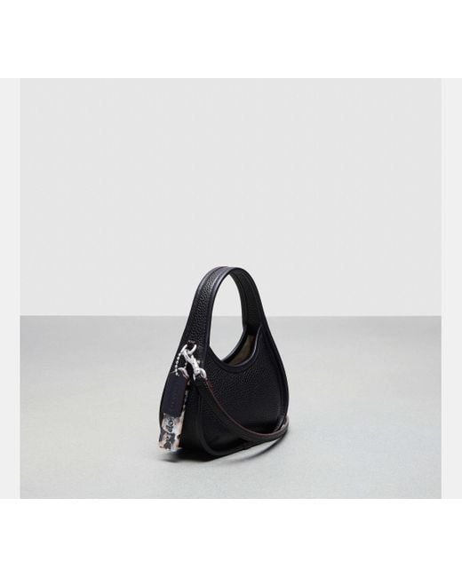 COACH Black Mini Ergo Bag With Crossbody Strap In Topia Leather