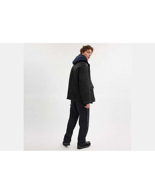 COACH Black Classic Shearling Coat for men