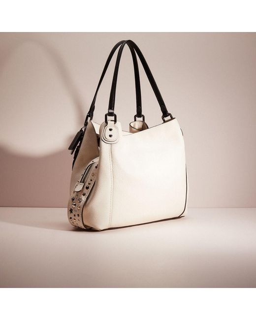 COACH Upcrafted Edie Shoulder Bag 31 With Star Rivets in Natural