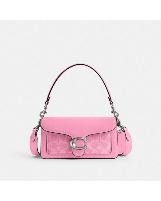 COACH Pink Tabby Shoulder Bag 20 In Signature Canvas