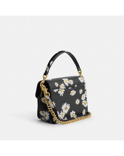 COACH Black Cassie Crossbody Bag 19 With Floral Print