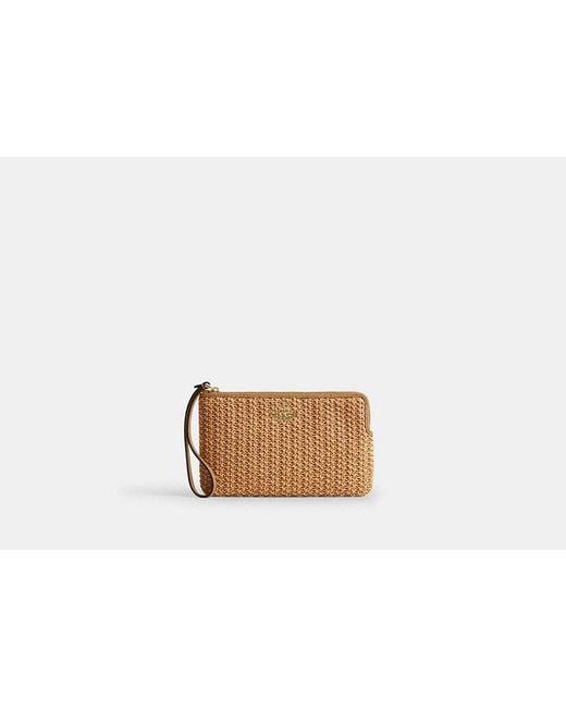 COACH Black Large Corner Zip Wristlet