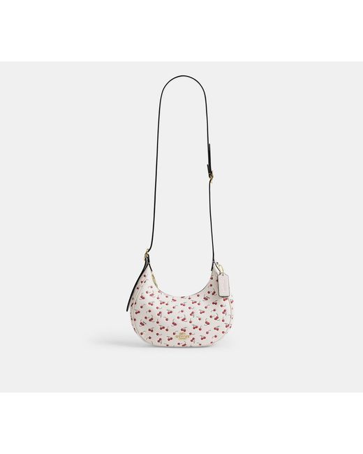 COACH Black Emily Shoulder Bag With Cherry Print