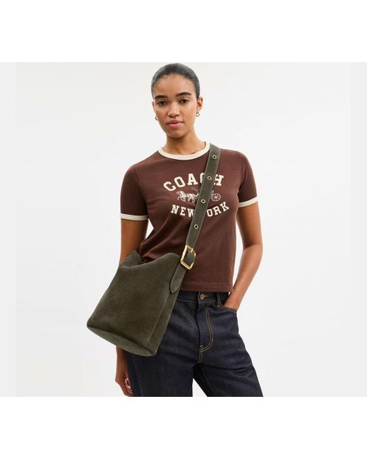 COACH Black Bleecker Bucket Bag