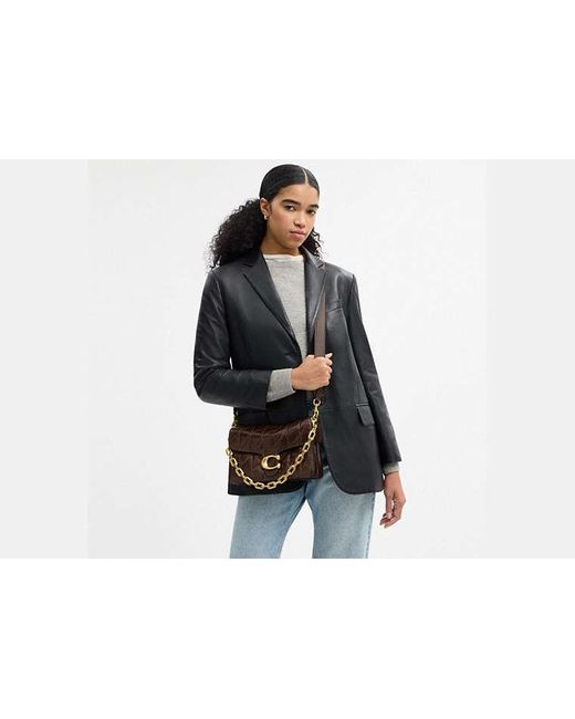 COACH Black Chain Tabby Shoulder Bag With Quilting