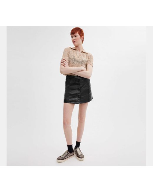 COACH Black Patent Leather Mini Skirt