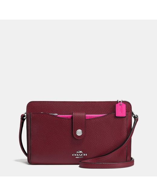 COACH Messenger With Pop up Pouch In Colorblock Leather in Purple