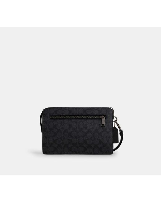 COACH Black Zip Pouch for men