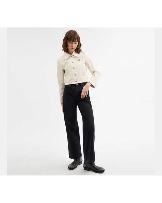 COACH Black Heritage C Shrunken Jacket