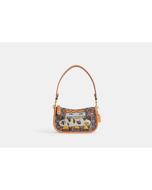 COACH White Coach X Observed By Us Swinger 20 - Brown/gold | Cotton