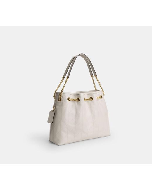 COACH Black Evelyn Shoulder Bag And Charm