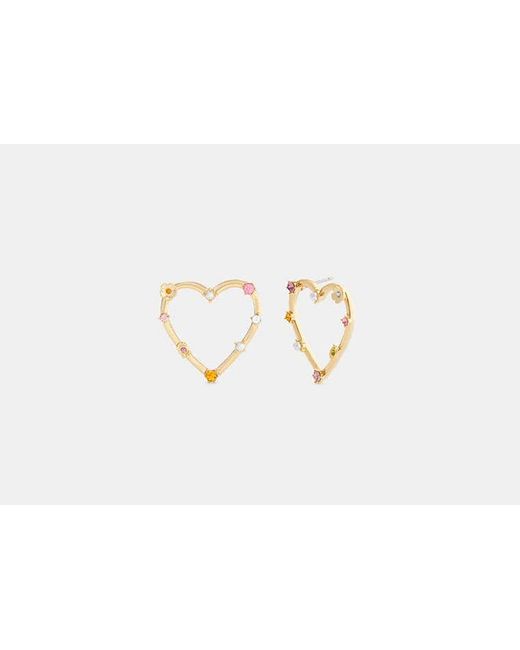 COACH Black Oversized Heart Stud Earrings
