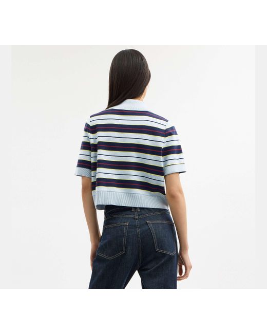 COACH Black Cropped Polohemd Mit Steifen