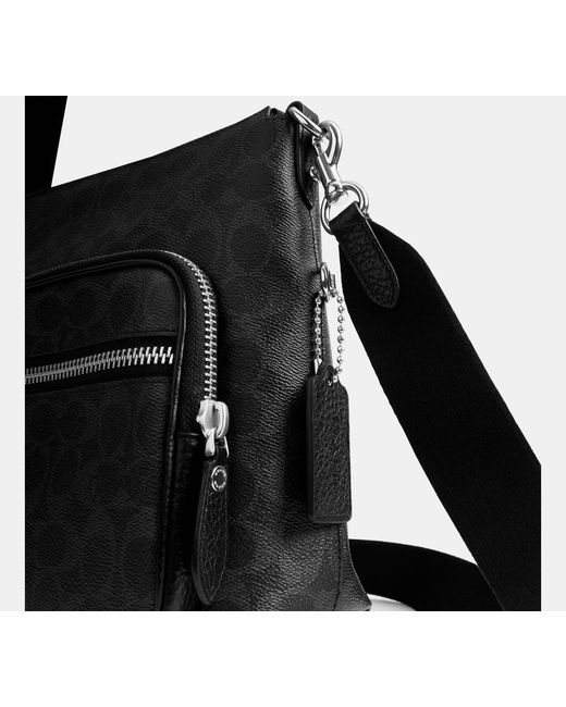 COACH Black Domino File Bag for men