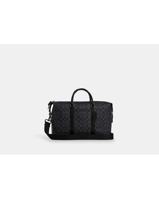 COACH Black Ellery Small Duffle Bag In Signature Canvas for men