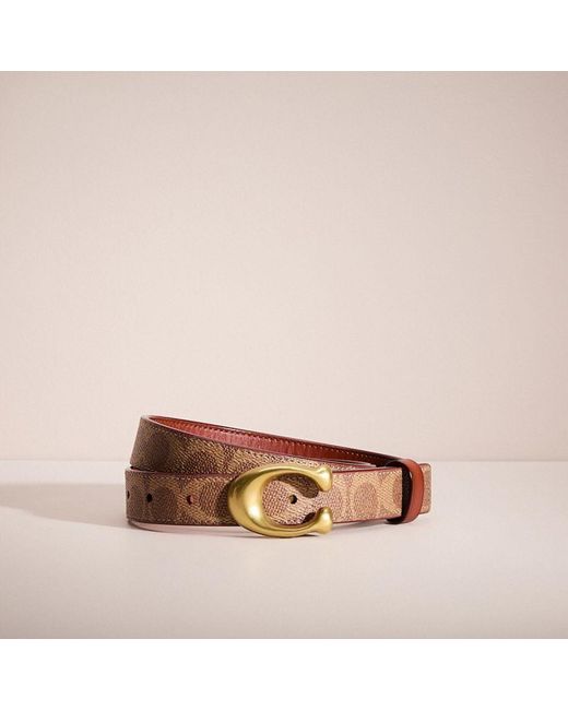 COACH Pink Restored Sculpted C Buckle Cut To Size Reversible Belt, 25mm