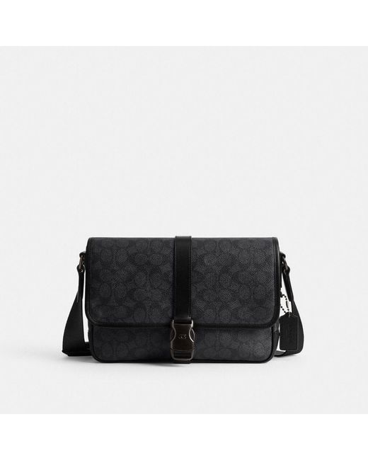COACH Black League Messenger Bag for men