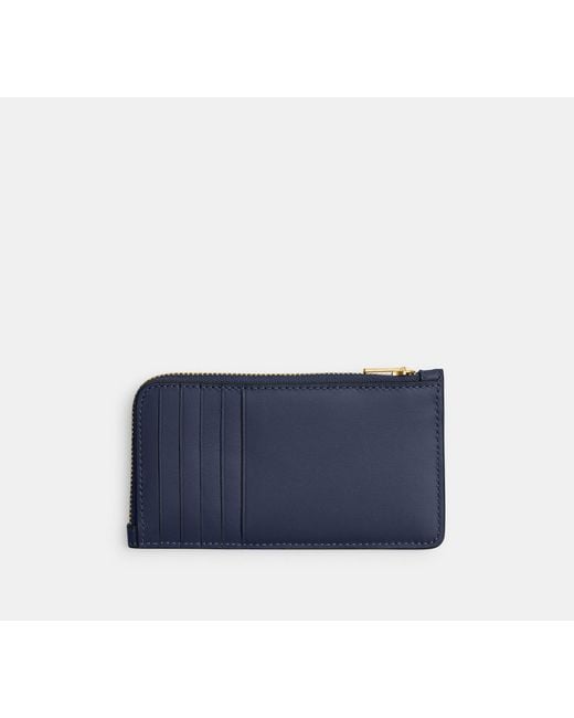COACH Blue New York Zip Card Case