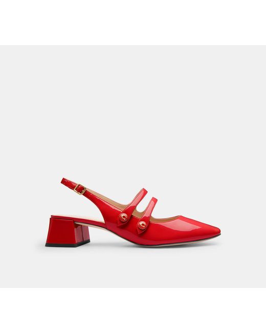 COACH Red Winley Slingback Mary Jane