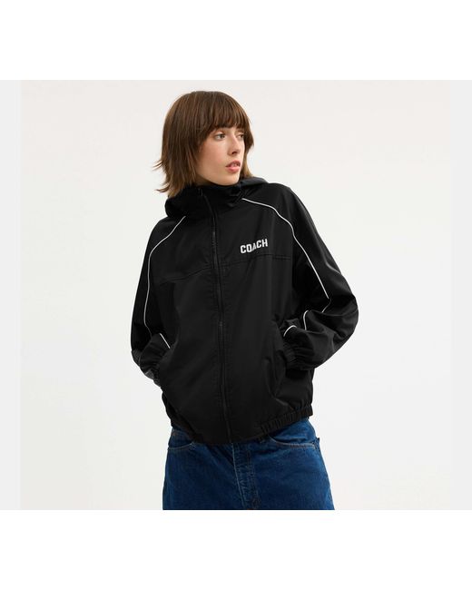 COACH Black Windbreaker In Recycled Polyester