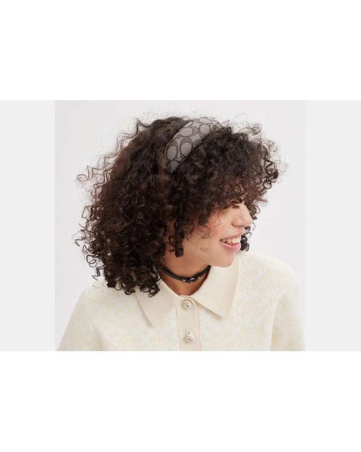 COACH Black Signature Headband
