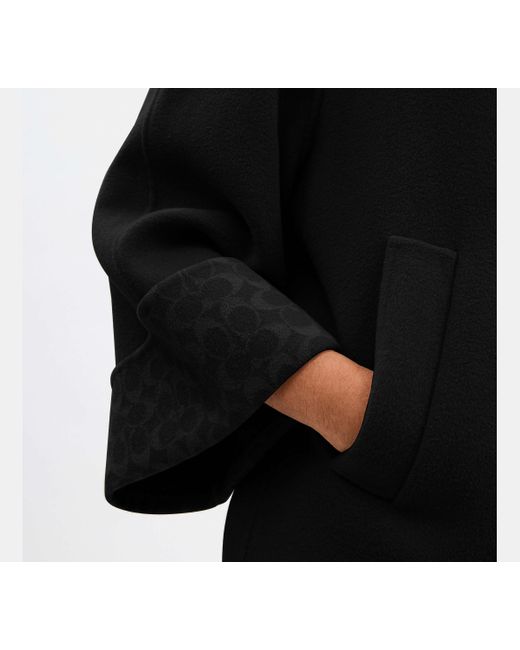 COACH Black Wool Swing Coat