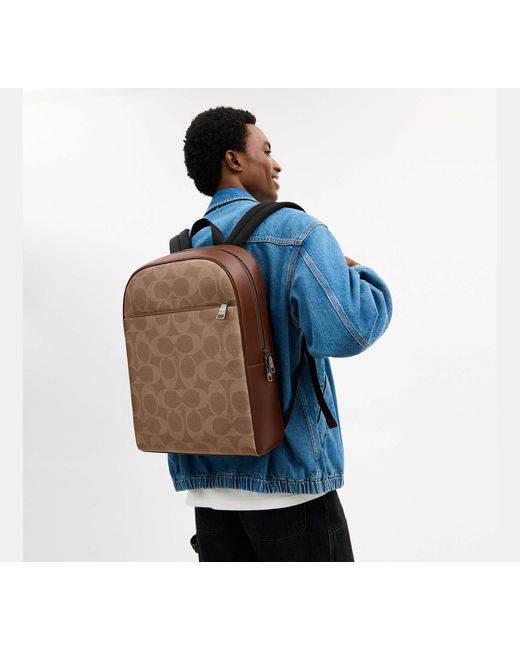 COACH Gray Owen Backpack for men