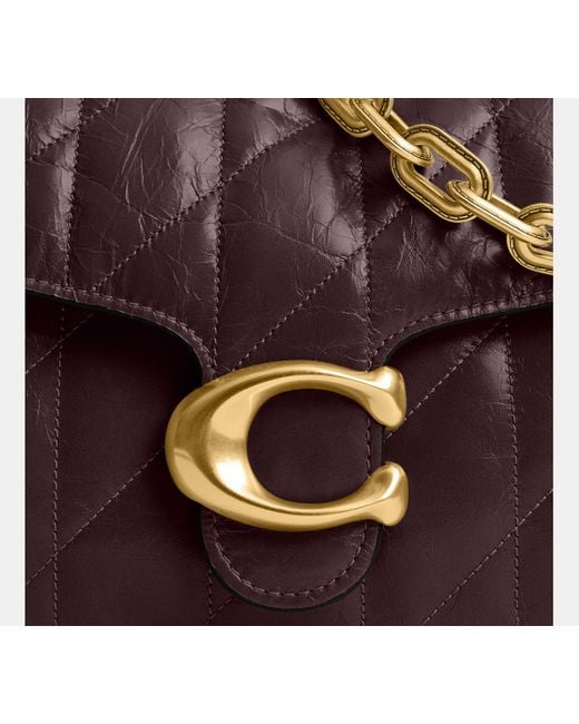 Borsa A Tracolla Tabby Con Catena Trapuntata di COACH in Black