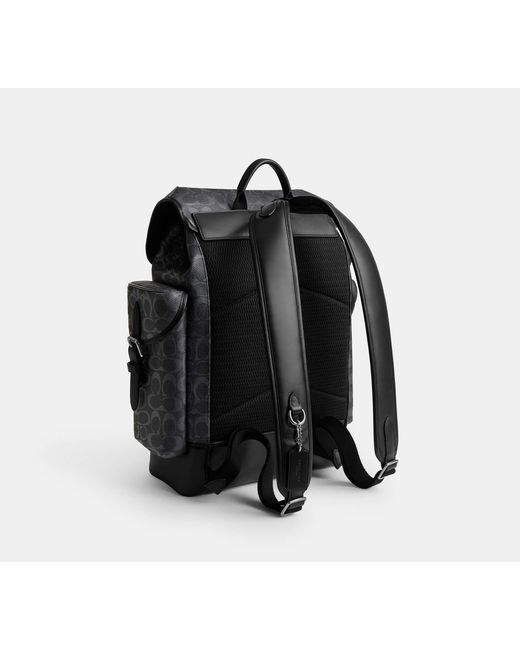 COACH Black Hitch Backpack for men