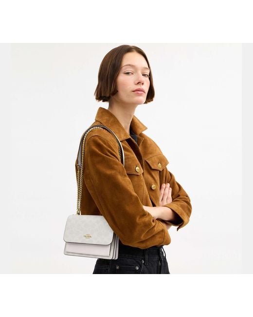 COACH Black Mini Klare Crossbody Bag In Signature Canvas