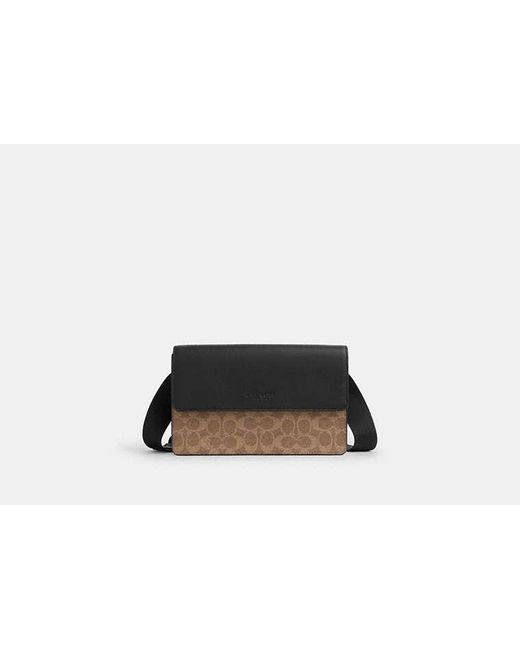 COACH Black Turner Flap Crossbody Bag for men