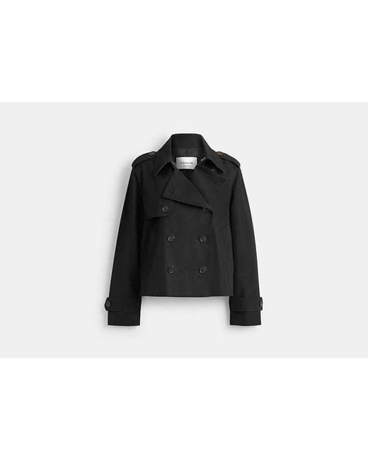 COACH Black Short Trench Coat