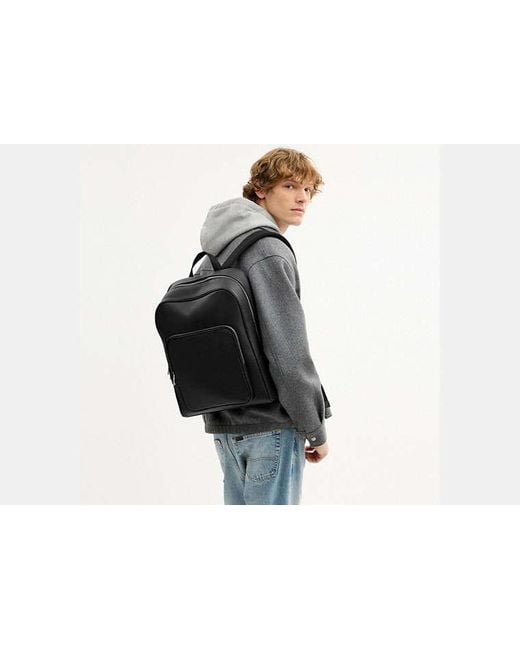 COACH Black Aiden Backpack for men