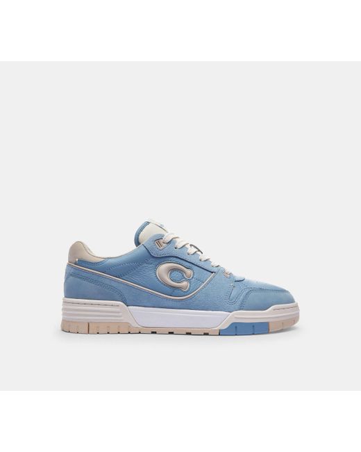 COACH Blue Soho Sneakers Shoes, Leather/Suede
