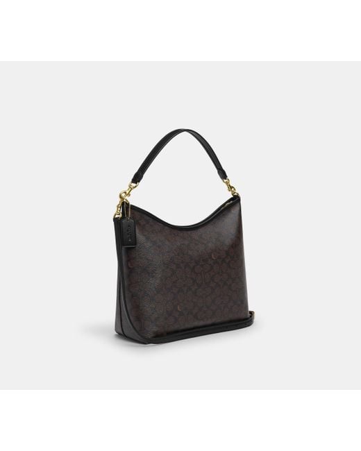 COACH Black Laurel Große Schultertasche Aus Signature Canvas