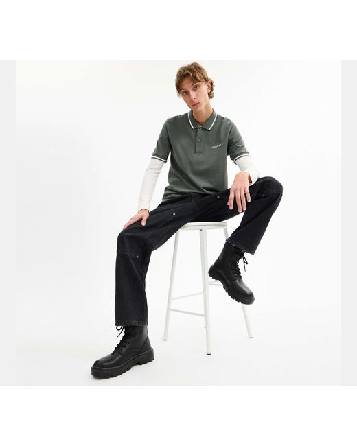 Stivale Combat di COACH in Black da Uomo