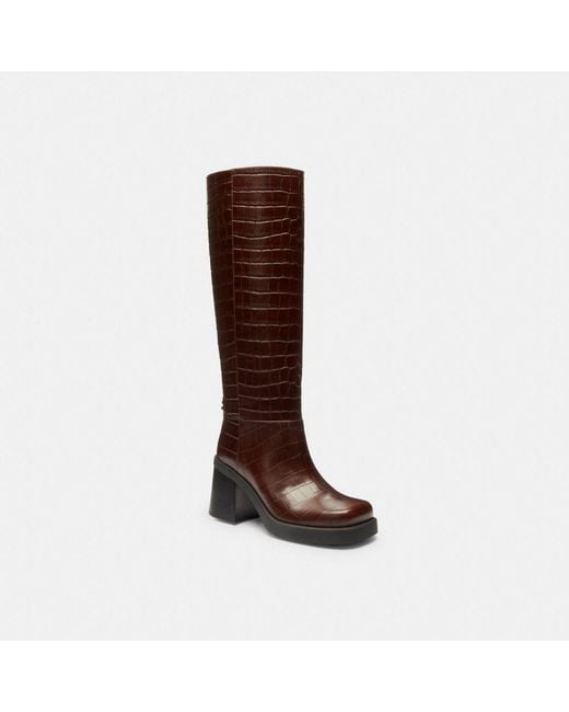 COACH Brown Sculpted C Tall Boot