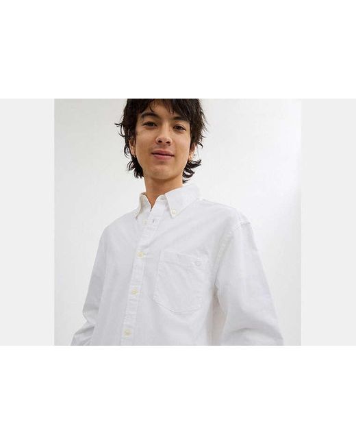 COACH White Long Sleeve Button Down Shirt for men