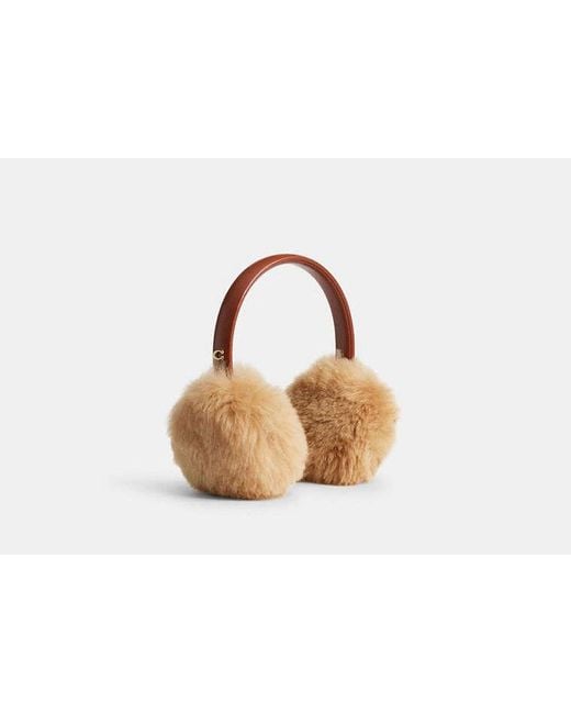 COACH Black Shearling Earmuffs