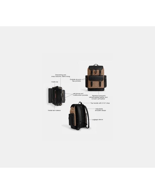 COACH Black Sprint Backpack for men