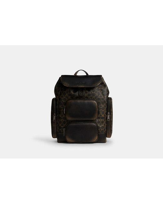 COACH Black Finn Backpack for men