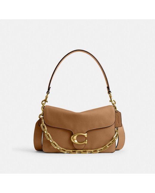 COACH Chain Tabby Shoulder Bag in Brown | Lyst