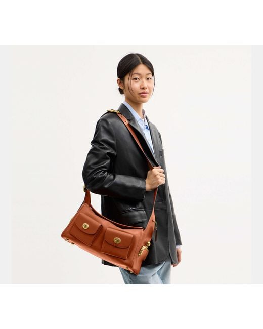 COACH Black Turnlock Haversack Bag