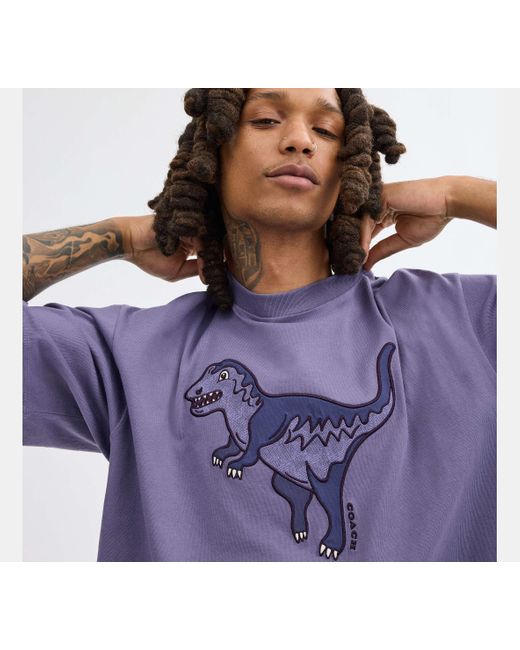 Camiseta Rexy de algodón orgánico COACH de hombre de color Purple