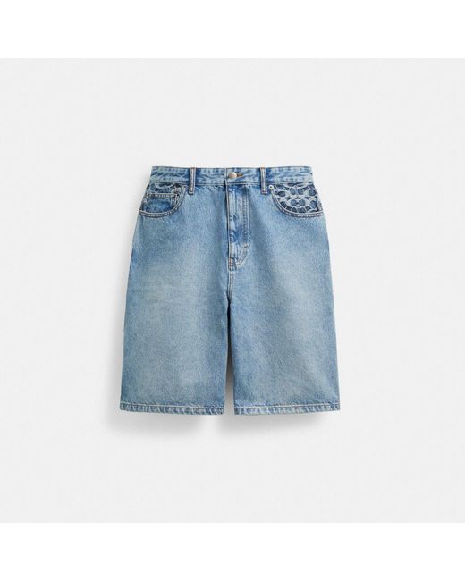 COACH Blue Denim Shorts for men